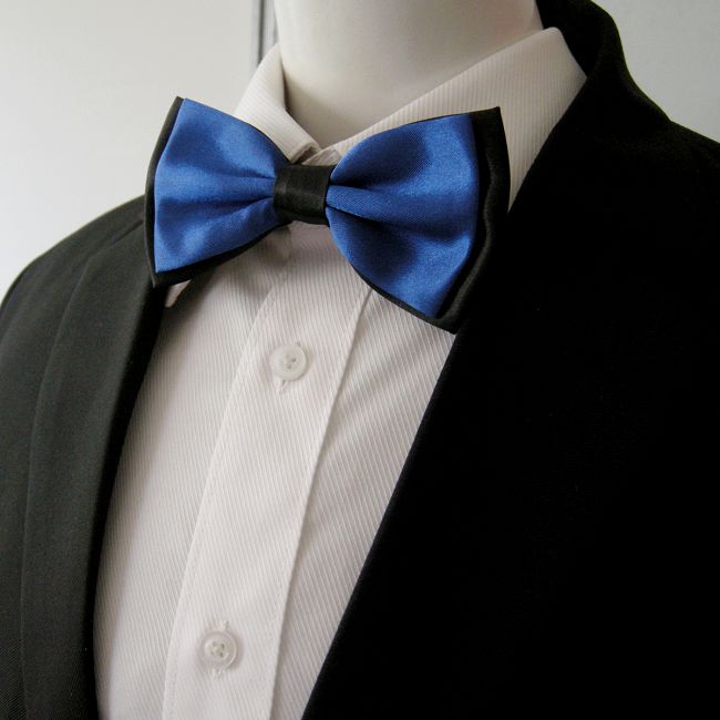 shlax & wing Black Navy Solid Mens Pre-tied Ajustable SilkBlend Wedding Dress Fashion SilkBlend Bow Tie Grandes ahorros