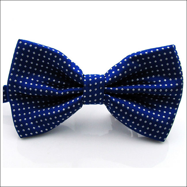 shlax & wing Blue White Dots Mens Bow Tie Pre-tied Dress Wedding Blend Ajustable SilkBlend Wedding Devoluciones gratuitas