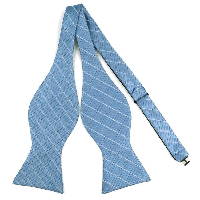 shlax & wing F3 Light Blue Checkes Men’s Bow Tie Hanky Set Business Silk Gift 2025