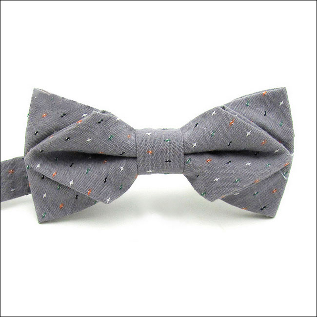 shlax & wing Gray Multicolor Small Dots Mens Bow Tie Pre-tied Dress Wedding Blend Ajustable SilkBlend Wedding Outlet online