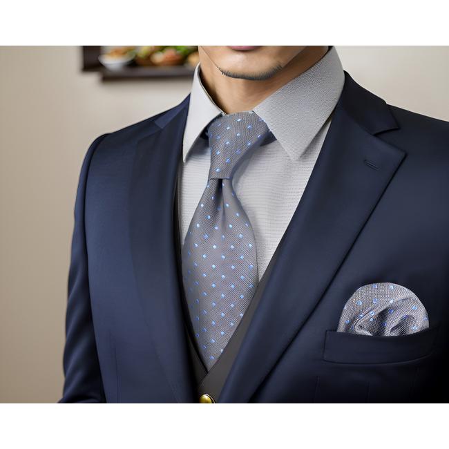 shlax & wing D21 Grey Polka Dots Mens Necktie Silk Fashion Dress Extra long size 63″ Wedding Groom Novelty Ties for male Hanky