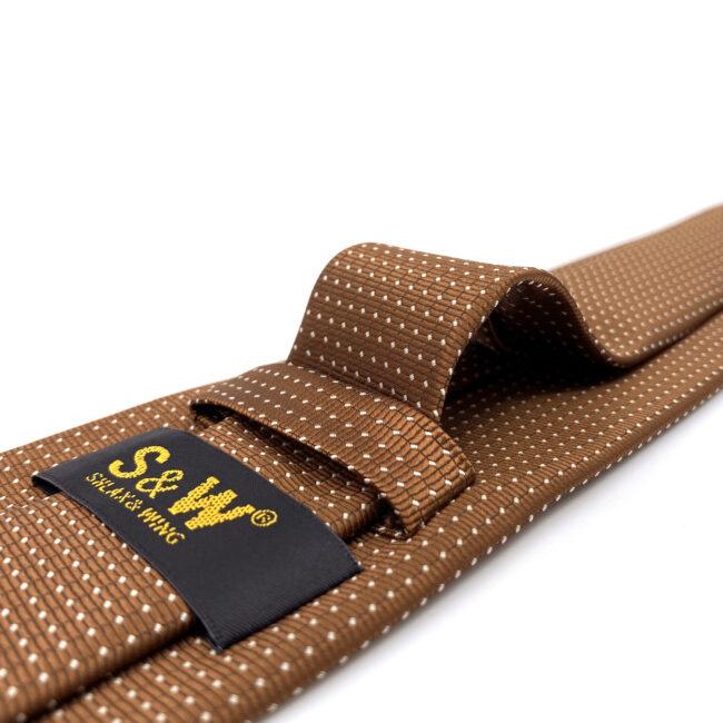 shlax & wing H21 Brown Dots Neckties for Men Silk Classic Business Extra Long Size 63″ Ties Set Gift Pocket Square Tienda