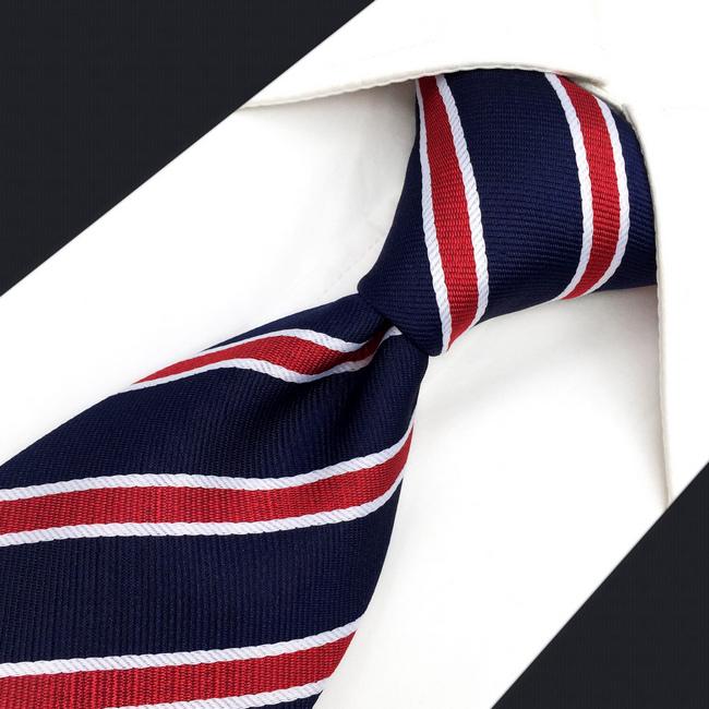 shlax & wing G04 Blue Red Striped Mens Neckties Set Silk Classic Ties for Men Wedding Extra long size Accessory Hanky Party Tienda