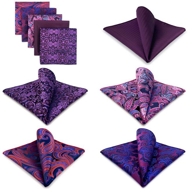 shlax & wing 5 Pieces Assorted Mens Pocket Square Fashion Classic Handkerchiefs Set 12 Rebajas online