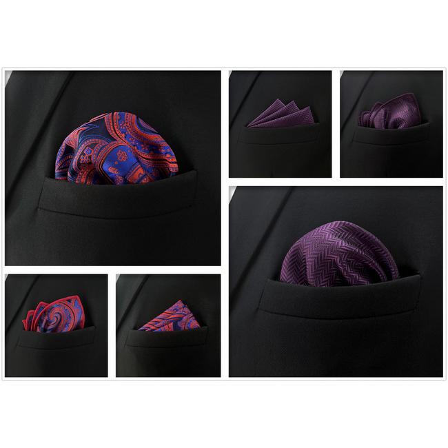 shlax & wing 5 Pieces Assorted Mens Pocket Square Fashion Classic Handkerchiefs Set 12 Rebajas online