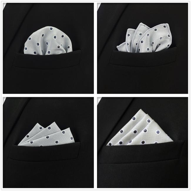 shlax & wing 5 Pieces Assorted Fashion Grey Mens Pocket Square Classic Handkerchiefs Set 1-22 Rebajas top