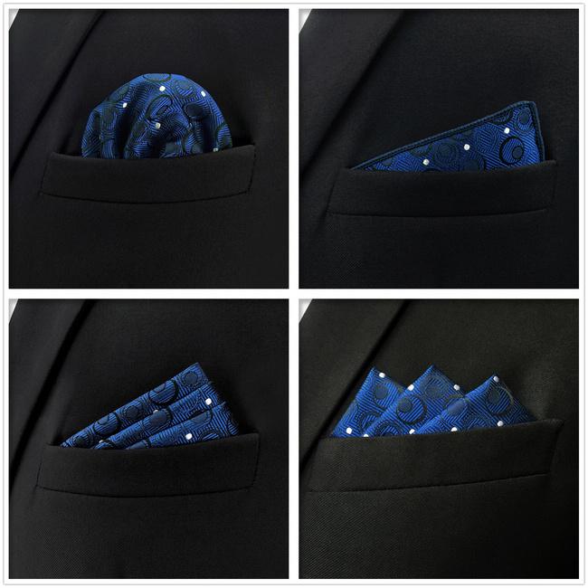 shlax & wing 5 Pieces Assorted Blue Mens Pocket Square Fashion Classic Handkerchiefs Set 1-20 Envío gratis