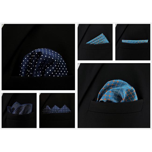 shlax & wing 5 Pieces Assorted Blue Mens Pocket Square Fashion Classic Handkerchiefs Set 1-20 Envío gratis