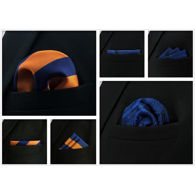shlax & wing 5 Pieces Assorted Mens Pocket Square Fashion Classic Handkerchiefs Set 1-14 Oferta especial
