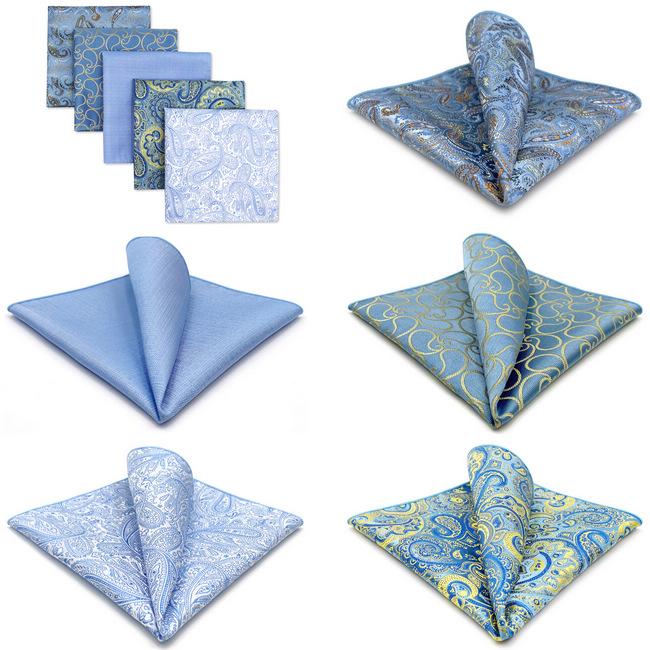 shlax & wing 5 Pieces Assorted Fashion Mens Pocket Square Classic Handkerchiefs Set 1-31 Últimos 3 días