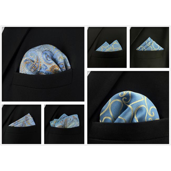 shlax & wing 5 Pieces Assorted Fashion Mens Pocket Square Classic Handkerchiefs Set 1-31 Últimos 3 días