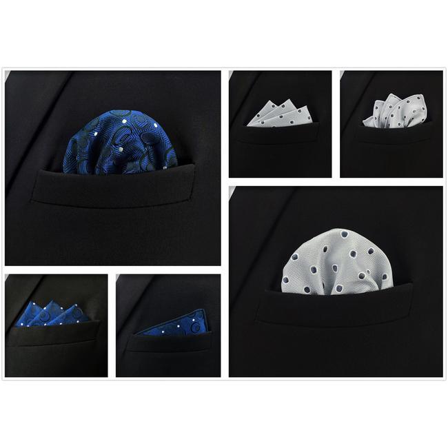 shlax & wing 5 Pieces Assorted Dots Mens Pocket Square Fashion Classic Handkerchiefs Set 1-6 ÚLTIMAS EDICIONES