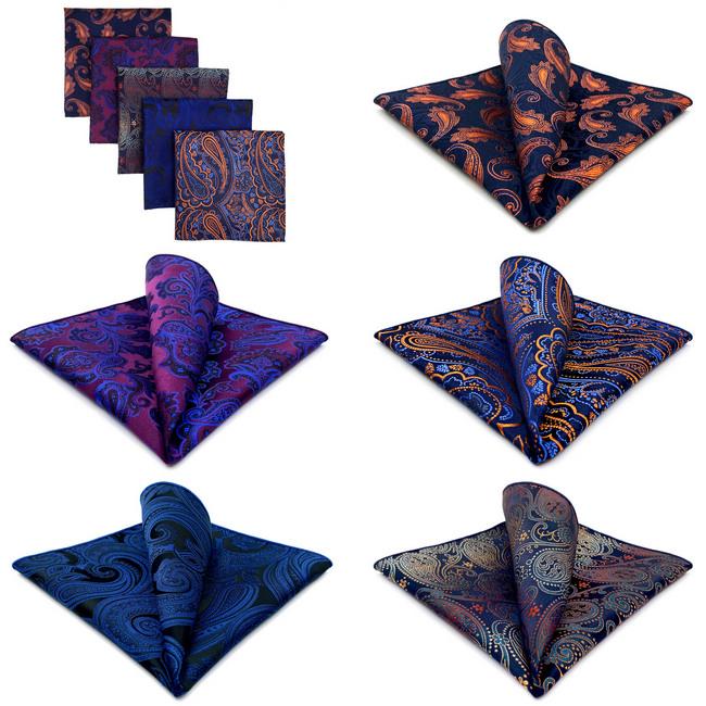 shlax & wing 5 Pieces Assorted Fashion Blue Mens Pocket Square Classic Handkerchiefs Set 1-19 Últimos 2 días