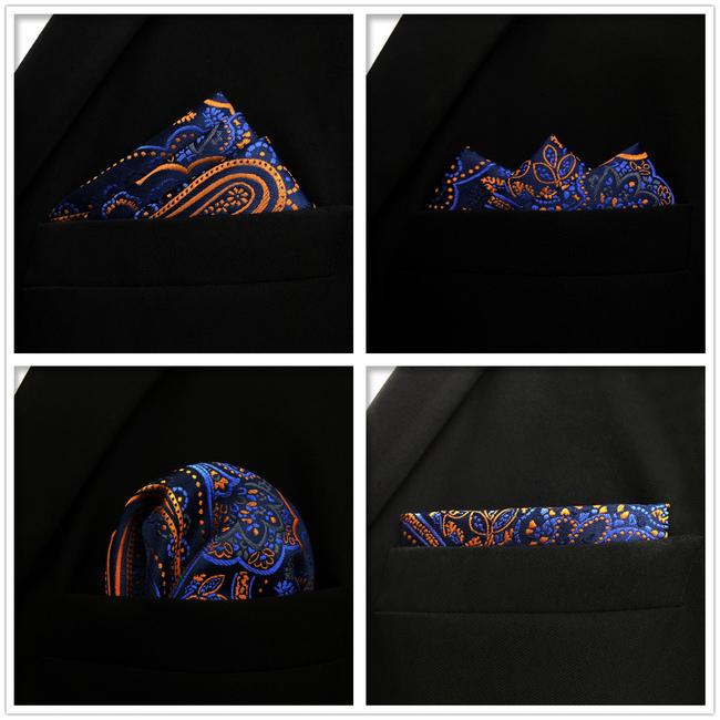 shlax & wing 5 Pieces Assorted Fashion Blue Mens Pocket Square Classic Handkerchiefs Set 1-19 Últimos 2 días