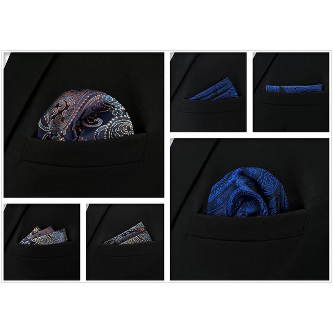 shlax & wing 5 Pieces Assorted Fashion Blue Mens Pocket Square Classic Handkerchiefs Set 1-19 Últimos 2 días