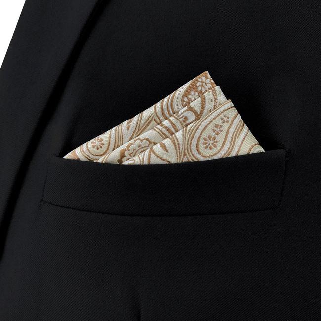 shlax & wing AH06 Cream Paisley Silk Jacquard Woven Classic Fashion Pocket Square Brand New Mens Hanky Oferta especial de fábrica