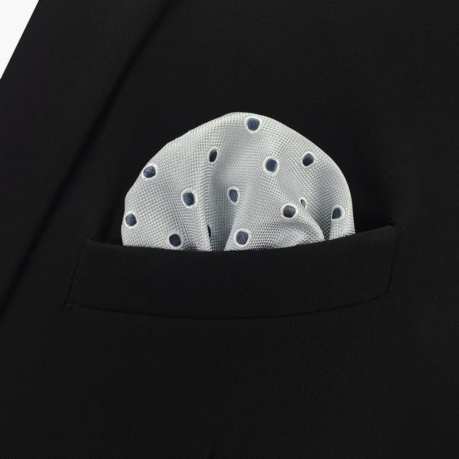 shlax & wing AH21 Light Gray Black Polka Dots Mens Pocket Square Silk Fashion Hanky Classic Dress Handkerchief Solo queda un día