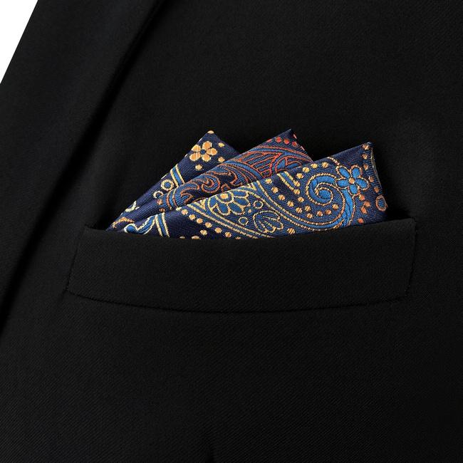 shlax & wing BH26 Multicolor Paisley Mens Pocket Square Silk Wedding Fashion Handkerchief Dress Hanky Grandes descuentos