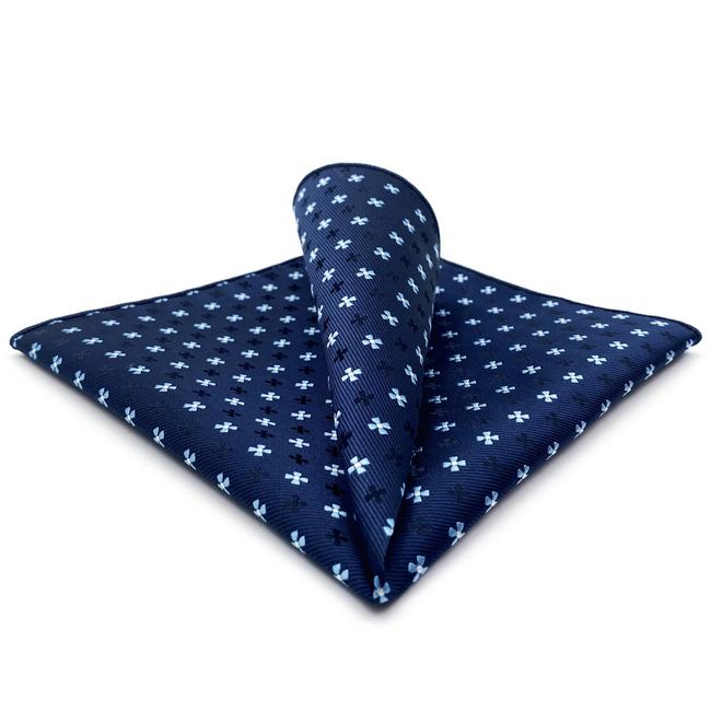 shlax & wing BH16 Navy Floral Mens Pocket Square Silk Fashion Classic Handkerchief Brand New Dress Hanky Liquidación