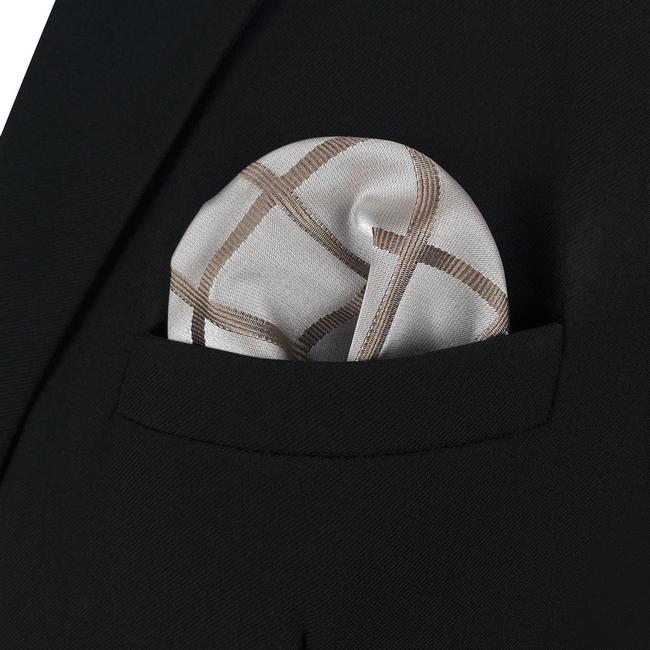 shlax & wing AH95 Khaki Checkes Mens Pocket Square Fashion Classic Handkerchief Brand New Hanky Envío internacional gratuito