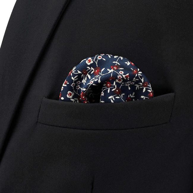 shlax & wing BH42 Blue Floral Men鈥檚 Pocket Square Accessories Business Wedding Limitado a 3 días