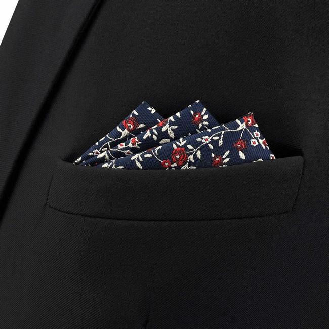 shlax & wing BH42 Blue Floral Men鈥檚 Pocket Square Accessories Business Wedding Limitado a 3 días