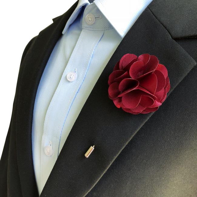 shlax & wing Burgundy Red Silk Cotton Blend Lapel Flowers Boutonniere Stick Pin Men’s Accessories Handmade Necktie Precios de Black Friday