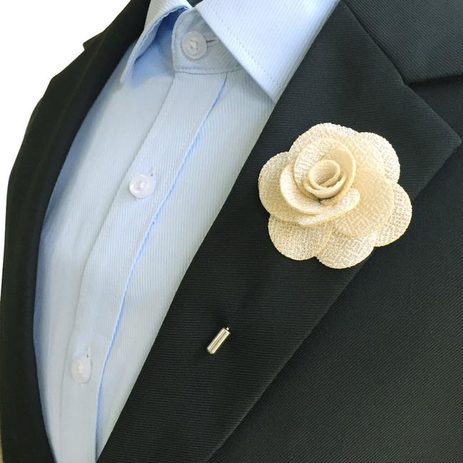 shlax & wing Cream Cotton Blend Lapel Flowers Boutonniere Stick Pin Men’s Accessories Handmade Necktie Descuento por venta flash