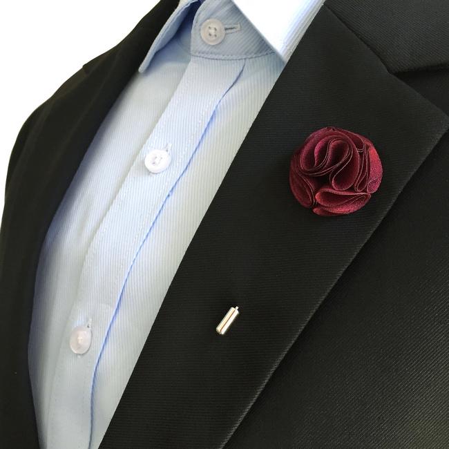 shlax & wing Crimson Cotton Blend Lapel Flowers Boutonniere Stick Pin Men’s Accessories Handmade Necktie Ofertas de temporada