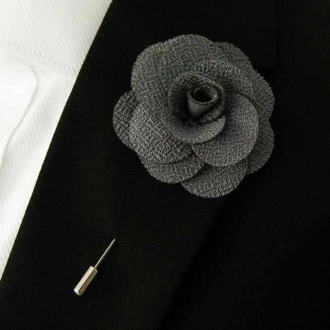 shlax & wing Gray Lapel Flowers Boutonniere Stick Pin Men’s Accessories Handmade Necktie Precio ultrabajo