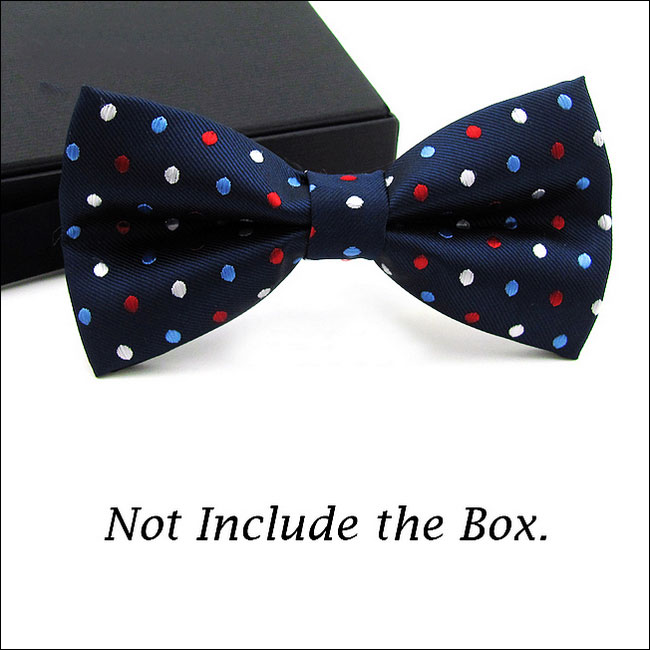 shlax & wing Navy Multicolor Dots Mens Pre-tied Ajustable SilkBlend Wedding Dress Fashion SilkBlend Bow Tie Outlet