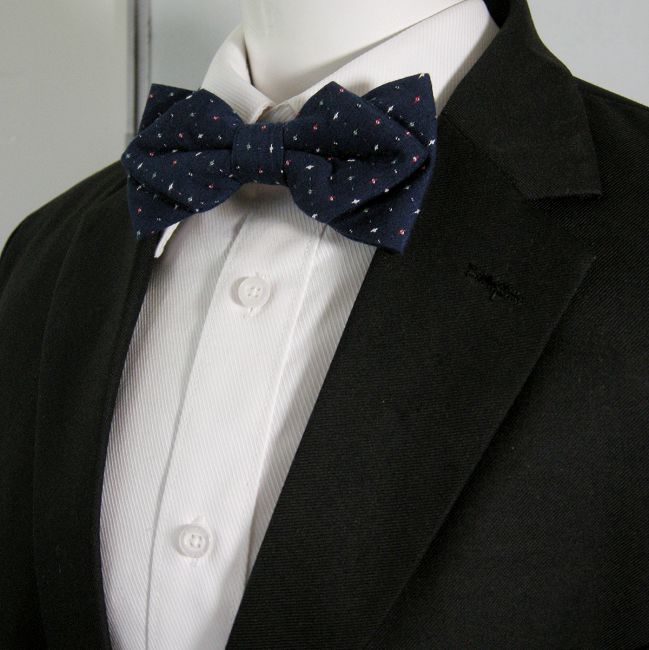 shlax & wing Navy Multicolor Dots Mens Pre-tied Ajustable SilkBlend Wedding Dress SilkBlend Bow Tie Outlet online