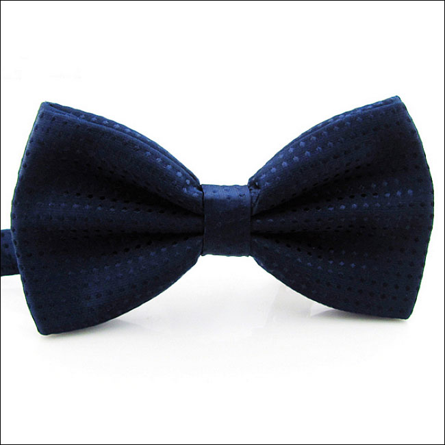 shlax & wing Navy Solid Dots Mens Pre-tied Ajustable SilkBlend Wedding Dress Fashion SilkBlend Bow Tie Rebajas