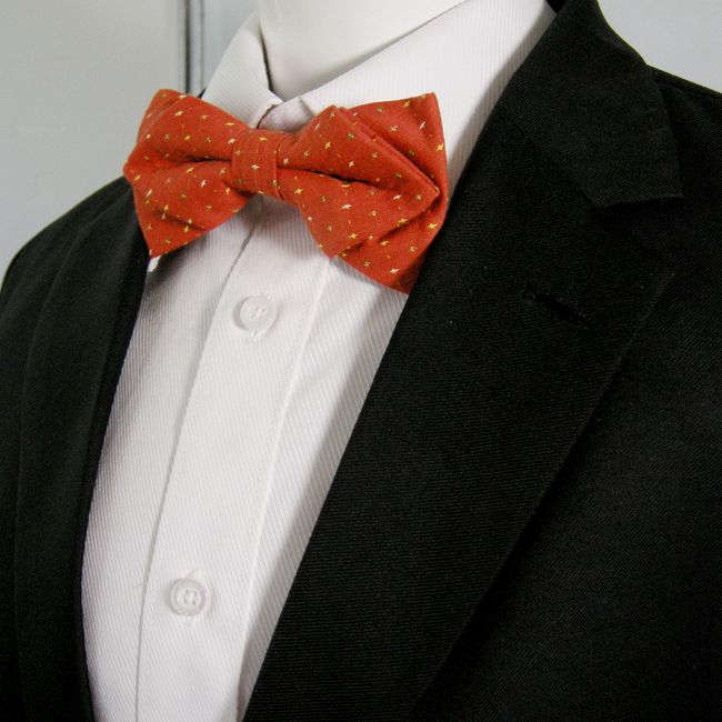 shlax & wing Orange Red Multicolor Dots Mens Bow Tie Pre-tied Dress Wedding Blend Ajustable SilkBlend Wedding Venta caliente