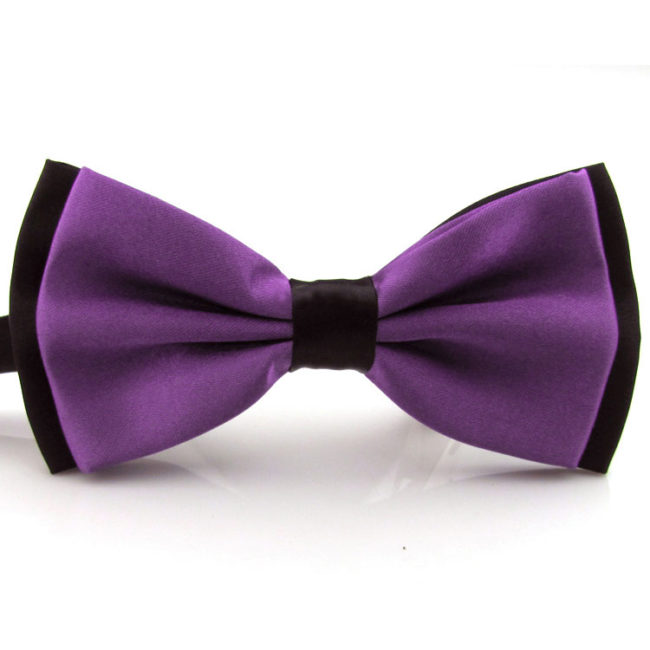 shlax & wing Purple Black Solid Mens Pre-tied Ajustable SilkBlend Wedding Dress Fashion SilkBlend Bow Tie En oferta