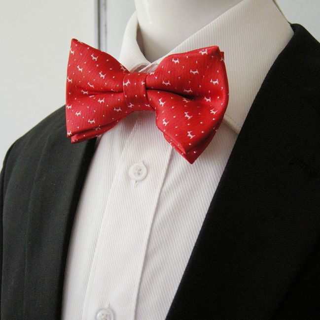 shlax & wing Red White Character Mens Bow Tie Pre-tied Silk Blend Ajustable Dress Fashion Gran oferta
