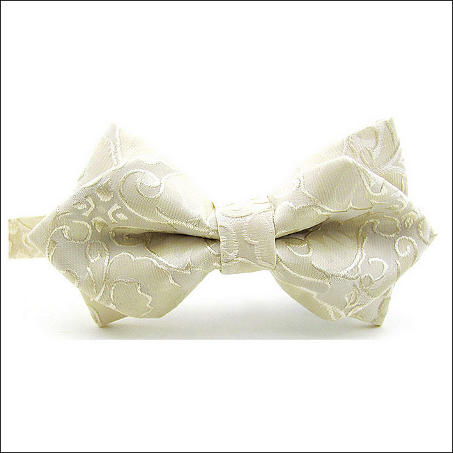 shlax & wing Solid White Paisley Mens Bow Tie Pre-tied Dress Wedding Blend Ajustable SilkBlend Wedding Rebajas baratas