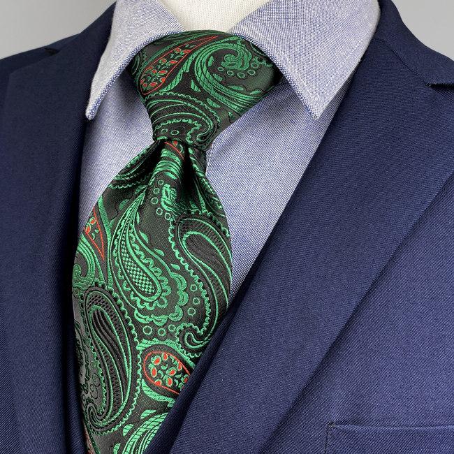 shlax & wing F30 Green Red Paisley Men Neckties Fashion Wedding Extra long size Los más vendidos