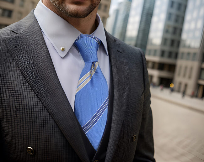 shlax & wing A39 Steel Blue Striped Men Neckties Fashion Business Pocket Square Set Classic Wedding Ventas relámpago