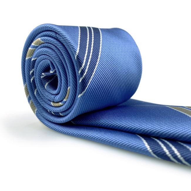 shlax & wing A39 Steel Blue Striped Men Neckties Fashion Business Pocket Square Set Classic Wedding Ventas relámpago