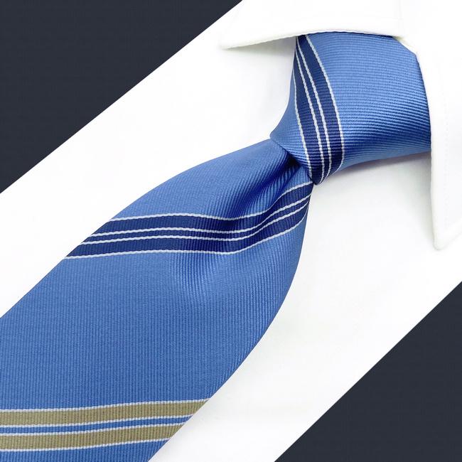 shlax & wing A39 Steel Blue Striped Men Neckties Fashion Business Pocket Square Set Classic Wedding Ventas relámpago