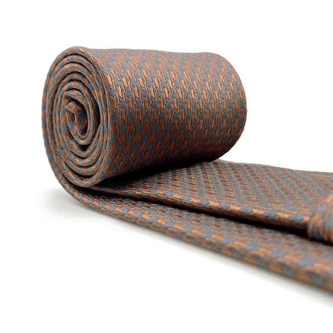 shlax & wing A44 Mens Neckties Brown Gray Houndstooth Fashion Classic Hankies Set Party Gift Tienda