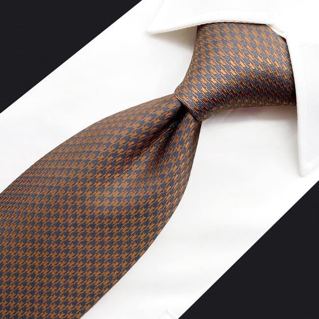 shlax & wing A44 Mens Neckties Brown Gray Houndstooth Fashion Classic Hankies Set Party Gift Tienda