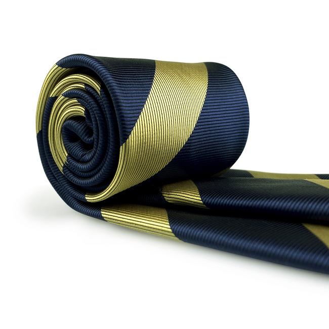 shlax & wing A47 Blue Gold Striped Men Skinny Neckties Pocket Square Set Fashion Business Mejor oferta
