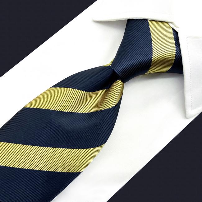 shlax & wing A47 Blue Gold Striped Men Skinny Neckties Pocket Square Set Fashion Business Mejor oferta