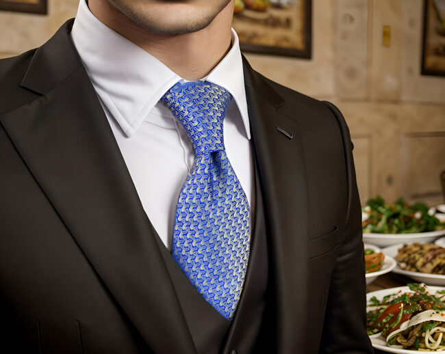 shlax & wing A51 Blue Gold Pattern Mens Neckties Hanky Set Fashion Business Brand New Oferta especial