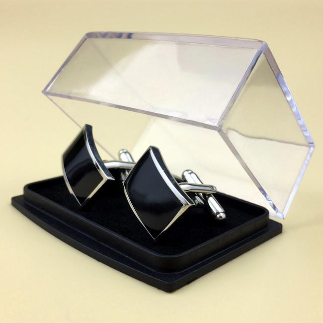 shlax & wing Silver Black Men’s Cufflinks Cuff Links for Tuxedo 70 Últimos 3 días