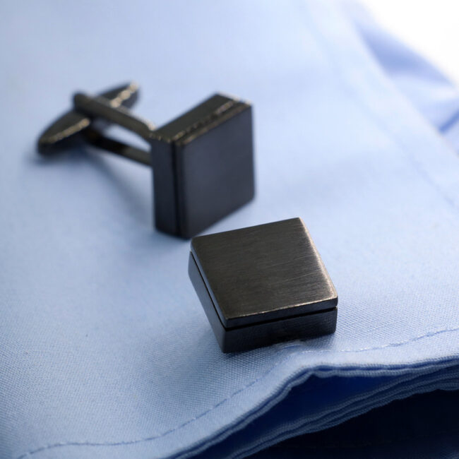 shlax & wing Pair of Mens Cufflinks Black Stainless steel Mens Studs Square Premium Quality 92 Solo hoy