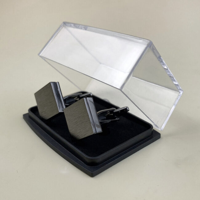 shlax & wing Pair of Mens Cufflinks Black Stainless steel Mens Studs Square Premium Quality 92 Solo hoy