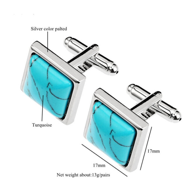 shlax & wing Turquoise Men鈥檚 Cufflinks Cuff Links for Tuxedo 82 Oferta especial de fábrica
